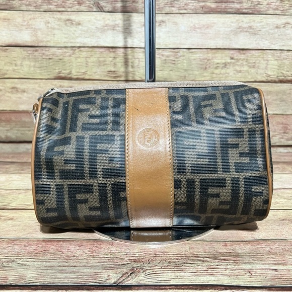 Fendi Vintage Monogram Leather Clutch